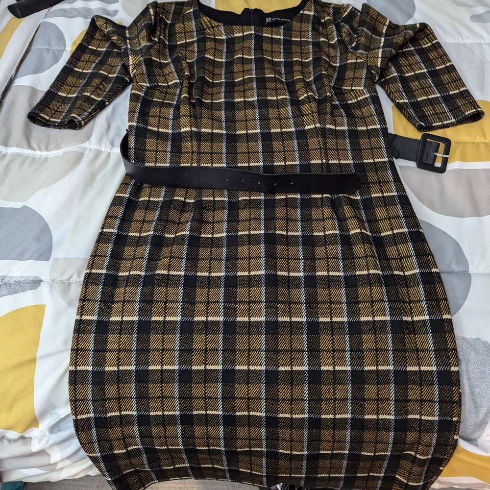 Black and Yellow Plaid Dress